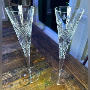 Pair of Waterford Marquis Celebration Love Champagne Flutes